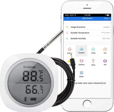 Bluetooth Thermometer und Hygrometer zur Überwachung von Temperatur und Luftfeuchtigkeit