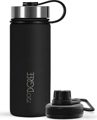 Produktbild von 720°DGREE Isolier Trinkflasche noLimit Edelstahl mit Sportdeckel onyx black 0,5l