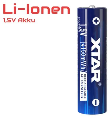 Produktbild von 1x XTAR AA 1,5V 4150mWh (ca. 2500mAh) Lithium Ionen Akku (Wiederaufladbar) mit *Indikator