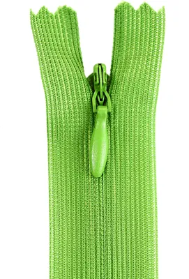 1 Reißverschluss spiral verdeckt, 20cm, unteilbar, unsichtbar, grün