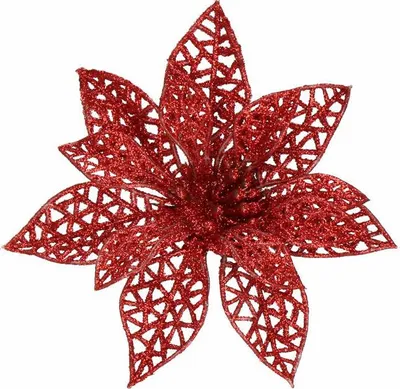Obrázek produktu pro Vánoční hvězda s klipem 9x9 cm červená