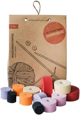 Produktbild von Set von Maschenstoppern - Bunte Stopper für Stricknadeln bis 10 mm, 12 Stück