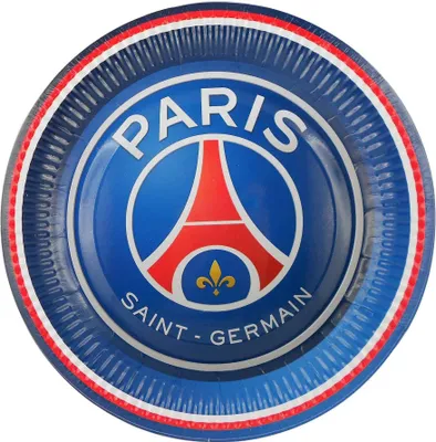 Image de 6 assiettes en carton PSG 23 cm - taille unique