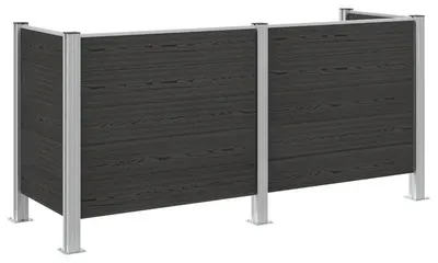 Produktbild von Mülltonnenbox - Sichtschutz für Mülltonnen - Kunststoff - 237 x 85 x 115 cm - Für Garten und Einfahrt - Schwarz