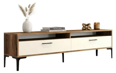 Produktbild von Cantoira - TV-Schrank, 180x47x35h cm Cremeweiß, 2 Ablagen