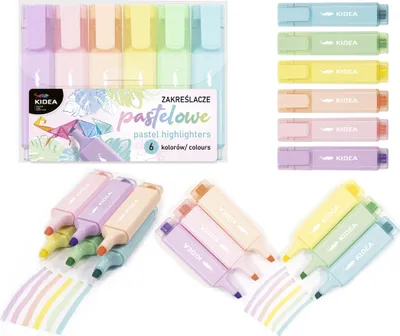 Immagine prodotto di Evidenziatori Kidea color pastello, 6 colori