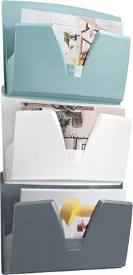 Produktbild von CEP Wandprospekthalter Riviera 3er Set DIN A4 1 Fach bunt aus Polystyrol