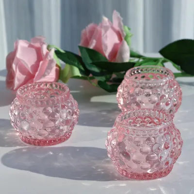 Produktbild von 6 Stück rosa Teelichthalter aus Glas