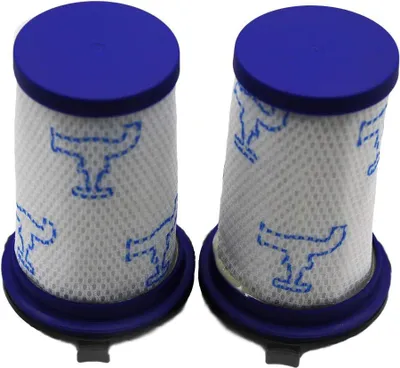 Two vacuum cleaner filters are shown side-by-side against a white background.