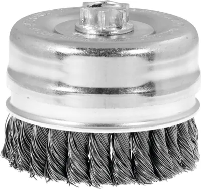 Produktbild von Lessmann Topfbürste Stahldraht 0,50 mm, Bürsten-⌀xGewinde: 125XM14 mm
