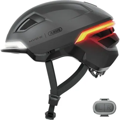 Immagine prodotto di Casco da bici ABUS HYP-E - casco con luce anteriore, luce posteriore e indicatore di direzione - adatto anche per ciclismo su e-bike e S-pedelec - per ragazzi e adulti - grigio, taglia S (51-55 cm)