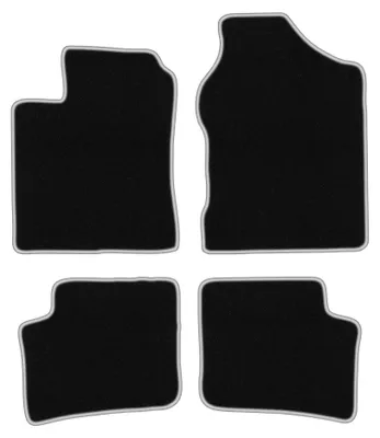 Produktbild von Velours-Fußmatten für Daihatsu Trevis 2006-2009 (Schrägheck) – 4-tlg, Schwarz/Silber, passgenau – Wielganizator CARLUX