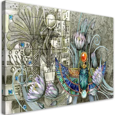 Produktbild von Leinwandbild Lotusblumen 120x80 Feeby Beige bild für die wand bereit zum aufhängen
