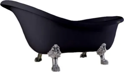 Zdjęcie produktu dla Casa Padrino luksusowa wanna secesyjna czarna / srebrna 174 x 83 x h. 81 cm - Wolnostojąca wanna retro z lwimi łapami - Meble łazienkowe retro