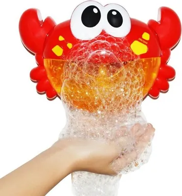 Immagine prodotto di Granchio giocattolo da bagno, con musica, bagnoschiuma per bambini, bolle di sapone, da 3 anni, plastica, rosso