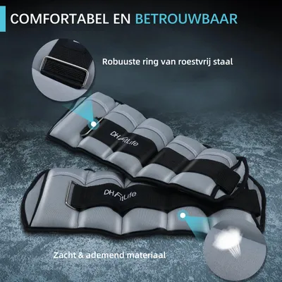 Produktbild von Gewichtsmanschetten 4,5 kg, 2er Set, verstellbar, für Krafttraining