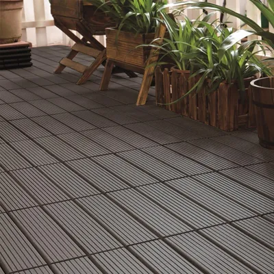 Produktbild von YZNAHRE WPC Terrassendielen 30x30cm Balkon Boden Terrassenfliesen 11 Stück,1㎡, Holzoptik Balkon Bodenbelag Klicksystem Balkonfliesen für Balkon und Garten, Hellbraun