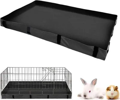 Productafbeelding van Waterdichte bodembedekking - Wasbare plasmat voor konijnen en cavia's - Beddengoed voor kooi (XL, zwart)