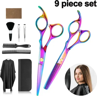 Produktbild von Friseurscheren, Scherensets, Effilierscheren aus Edelstahl, Friseurscheren, Effilier- und Texturierscheren. Professionelle Friseursets.