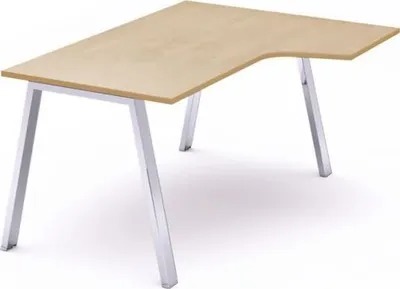 Produktbild von Schreibtisch Blanca L-Form rechts BxTxH 160x120x73cm Gestell verchromt Platte Melamin buche