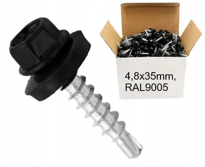 Produktbild von Selbstbohrende Dachschraube 4,8x35mm Schwarz RAL 9005 (250 Stk.)