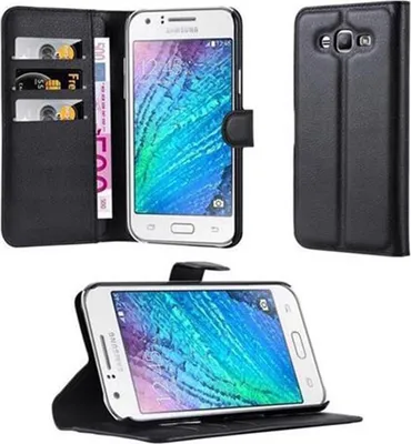 Obrázok produktu pre Cadorabo Case for Samsung Galaxy J7 2015 Protective Case in Black Puzdro na mobilný telefón s magnetickým zatváraním