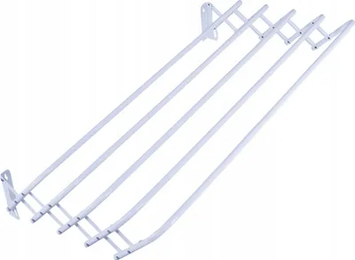 A white metal drying rack is shown against a white background.