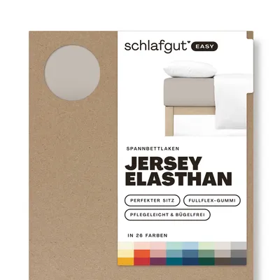 Produktbild von schlafgut Easy Jersey Elasthan Spannbettlaken 140x200 - 160x220cm Sand Mid Spannbetttuch Baumwollgemisch