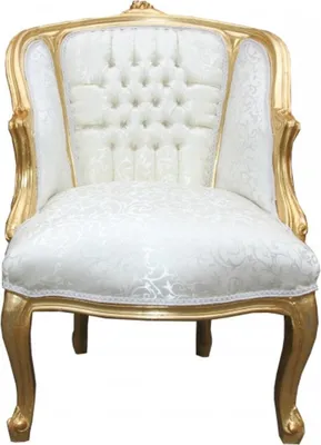 Produktbild von Casa Padrino Barock Salon Sessel Weiß/ Gold - Cocktailsessel
