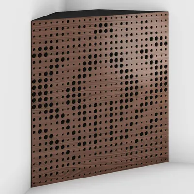 Produktbild von 4er-Set Eck-Bassfallen Universe-F Samt 50x50x15 cm, Nussbaum/Schwarz