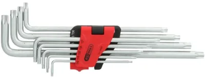 Produktbild von KS Tools 151.4550, Flügel-Torx-Schlüssel, Metallisch, Stahl, Chrom, 427 g, 9 Stück(e)
