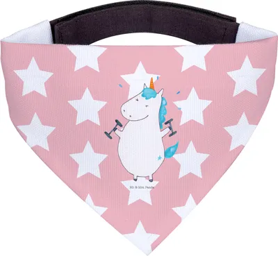Produktbild von Mr. & Mrs. Panda Halstuch Für Hunde Einhorn Fitness - Rot Pastell - Geschenk, Abnehmen, Hund, Fitnessstudio, Sport, Tuch, Unicorn, Gym, Hunde-Halstuch