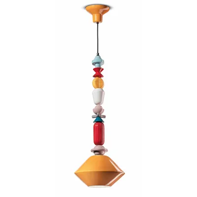 Immagine prodotto di DECO' LARIAT C2512, Lampada a Soffitto Sospensione in Cermica, Ferroluce