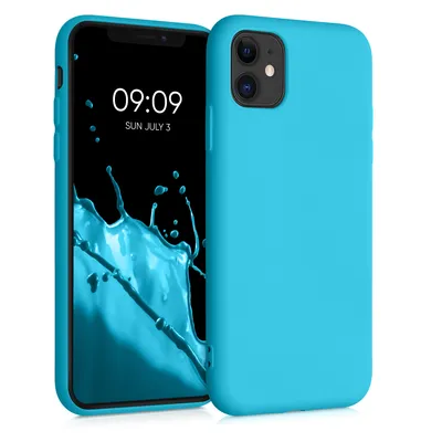 Produktbild von kwmobile Hülle kompatibel mit Apple iPhone 11 Hülle - gummierte TPU Silikon Handyhülle - Schutzhülle für kabelloses Laden - Case in Meerblau