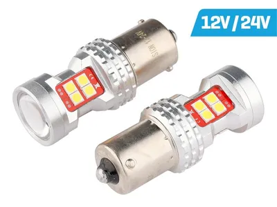 Zdjęcie produktu dla Żarówka VISION R5W/R10W BA15s 12/24V 13x 3030 SMD LED, nonpolar, CANBUS, biała, 2 szt.