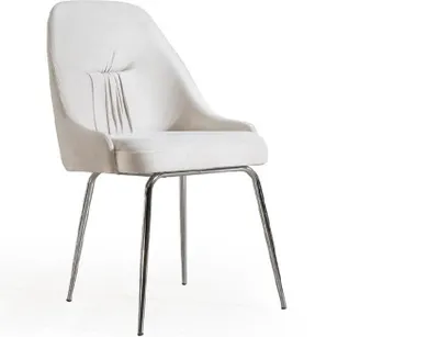 Produktbild von Moderner Weißer Esszimmer Stuhl Einsitzer Textil Sitzer Designer Möbel