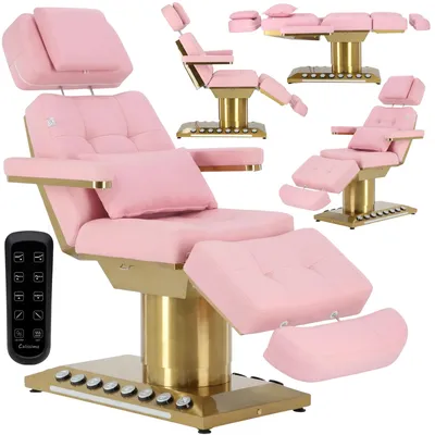 Zdjęcie produktu dla Fotel kosmetyczny elektryczny do salonu kosmetycznego pedicure ogrzewanie kołyska pianka termoelastyczna sterowanie nożne + pilot 4 siłowniki Novia