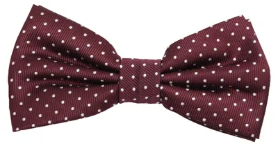 Produktbild von Fabio Farini - 1 Stück Herren Fliegen mit Punkten - Männer Querbinder Vorgebunden Bowtie Dunkelrot (Weiß)