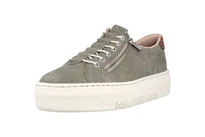 Produktbild von Rieker Damen Sneaker Low Leder mit Reißverschluss und Plateau M1952, Größe:42 EU, Farbe:Grün