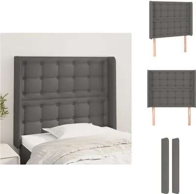 Produktbild von vidaXL Kopfteil mit Ohren Grau 83x16x118/128 cm Kunstleder -  Kopf- & Fußenden