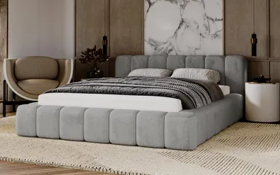 Obrázek produktu pro Čalouněná postel 160x200 cm Bolonia – postel s úložným prostorem, kovový rošt – moderní design – sametová látka šedá