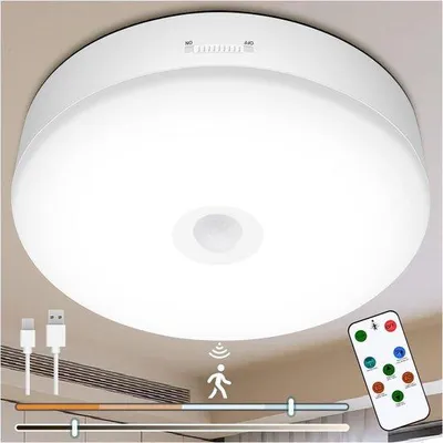 Produktbild von LED-Lampe mit Bewegungssensor - Drahtlose Gang- und Treppe-Lampe - 7000mAh-Akku - Fernbedienung - 500 Lumen - 4 Farbtemperaturen - Weiss