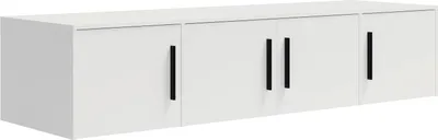 Produktbild von Modena Aufsatzschrank 197,6 cm – großer Schrankaufsatz mit 4 Türen, zusätzliche Stauraumlösung für Schlafzimmer, Flur und Ankleidezimmer (Weiß)