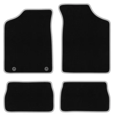 Immagine prodotto di Tappetini in moquette per Peugeot 106 1991-2003 (hatchback) – set 4 pezzi, nero/argento, su misura – Wielganizator CARLUX