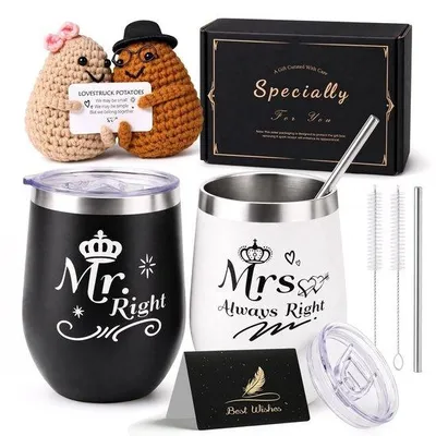 Productafbeelding van RYLIFEOGI Mr & Mrs Huwelijksgeschenk voor Bruid en Bruidegoom Set van 2