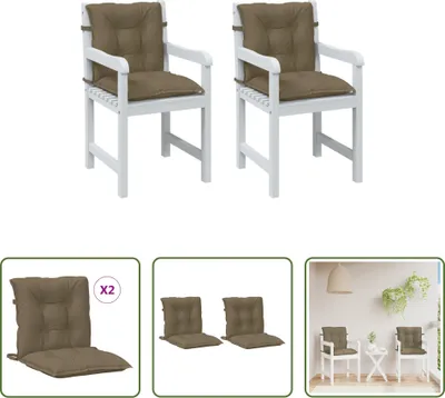 Imagen del producto de The Living Store: Cojines para sillón reclinable, 2 unidades, color taupe, 100x50x7 cm, tela