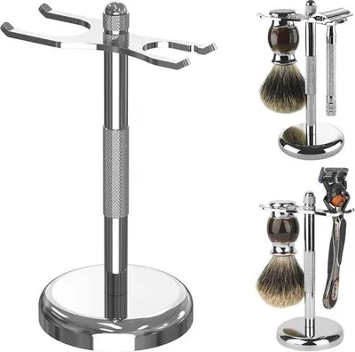 Produktbild von Famanu Halter Deluxe für Rasierpinsel - Edelstahl, Silber