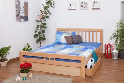Produktbild von Bett 180 x 200 cm Buche massiv Natur