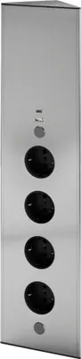 Image de Colonne d'énergie ST 3007 USB A+C en INOX avec 4 emplacements et station de recharge USB A+C / Prise multiple / Prise d'angle