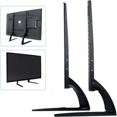 Obrázok produktu pre Univerzálne nožičky na TV stolík, odnímateľné náhradné nožičky, vhodné pre 30-70-palcové LED televízory, výškovo nastaviteľné v 3 stupňoch, do 35 kg, čierne